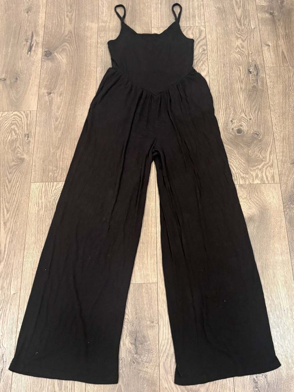 No Boundaries Jumpsuit Size S (4-6) Black Wide Leg Spaghetti Strap